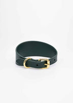 Dark Green Wide Leather Collar