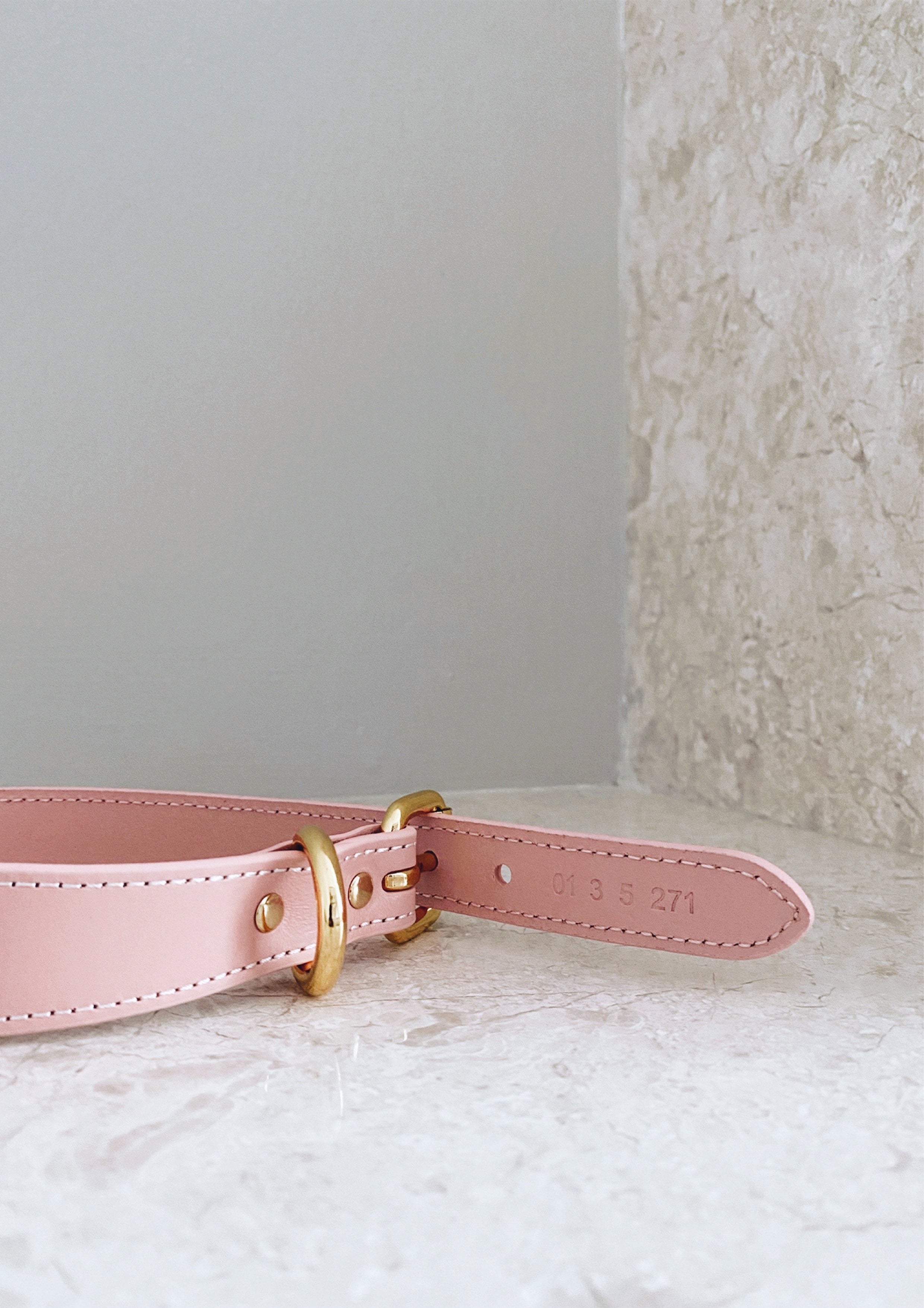 Pink Wide Leather Collar