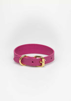 Hot Pink Thin Leather Collar