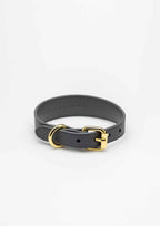 Dark Grey Thin Leather Collar