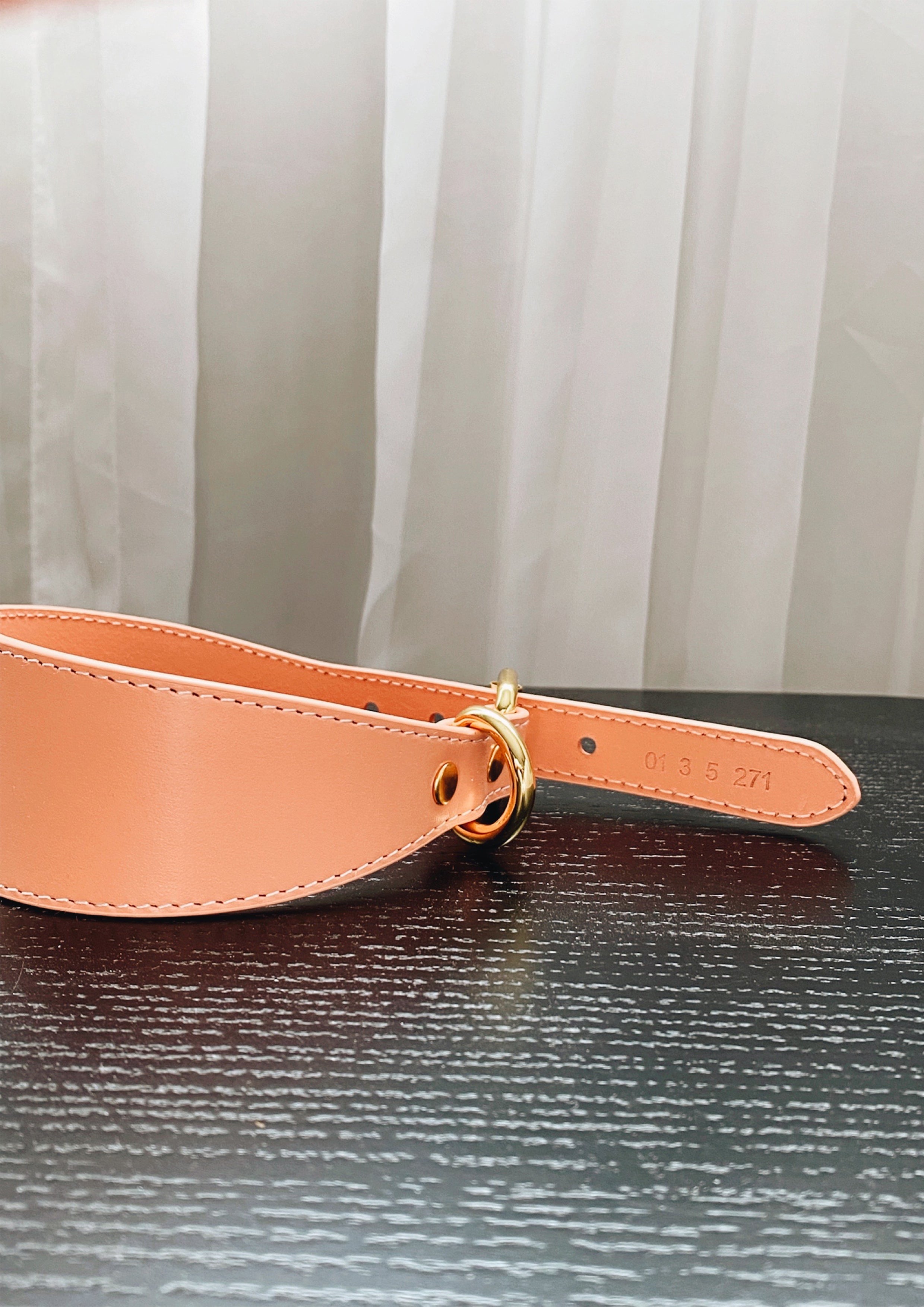 Apricot Wide Leather Collar