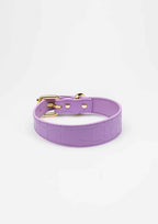 Violet Croco Thin Leather Collar