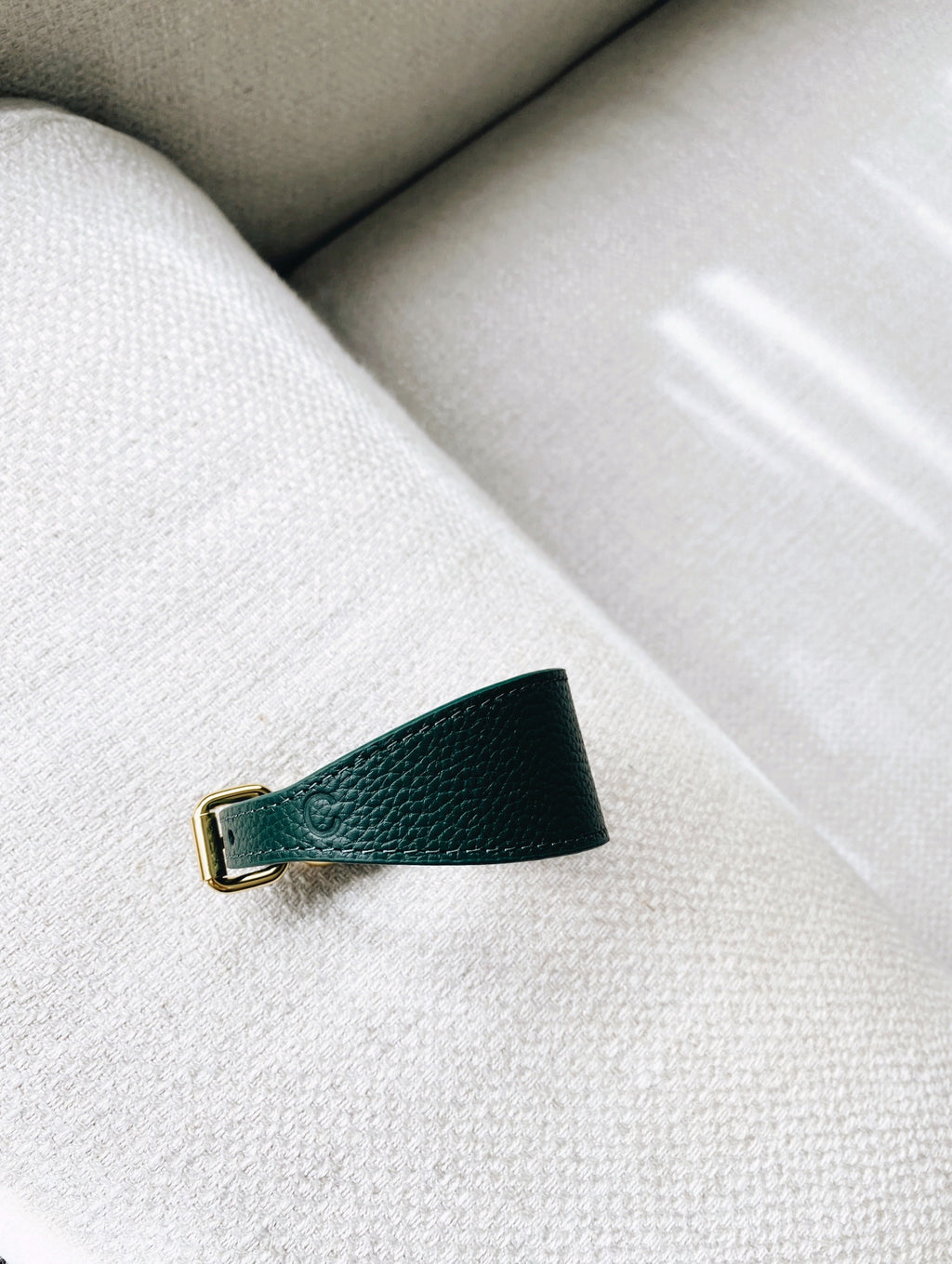 Dark Green Thin Leather Collar
