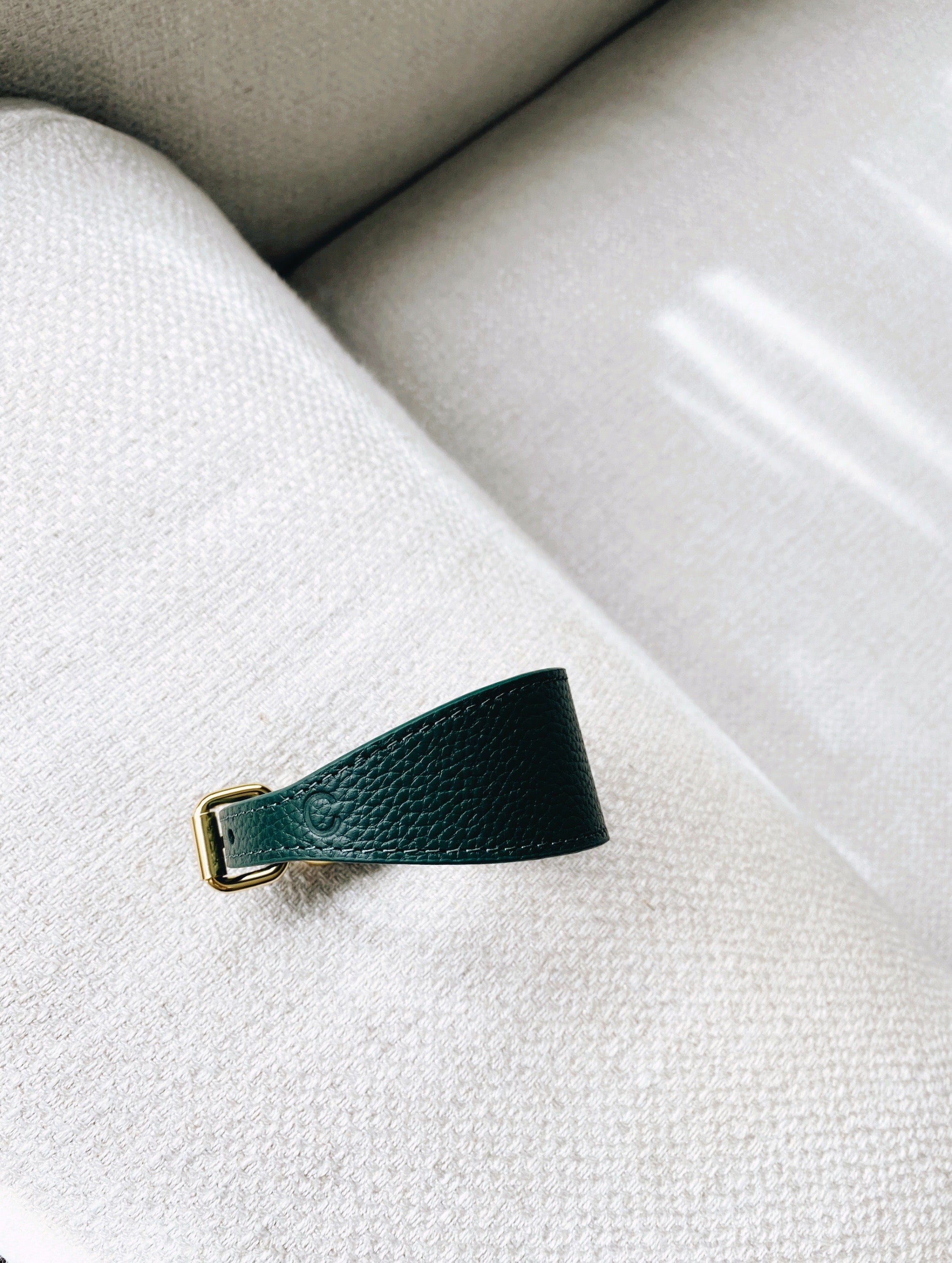 Dark Green Thin Leather Collar