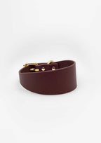 Burgundy Wide Leather Collar