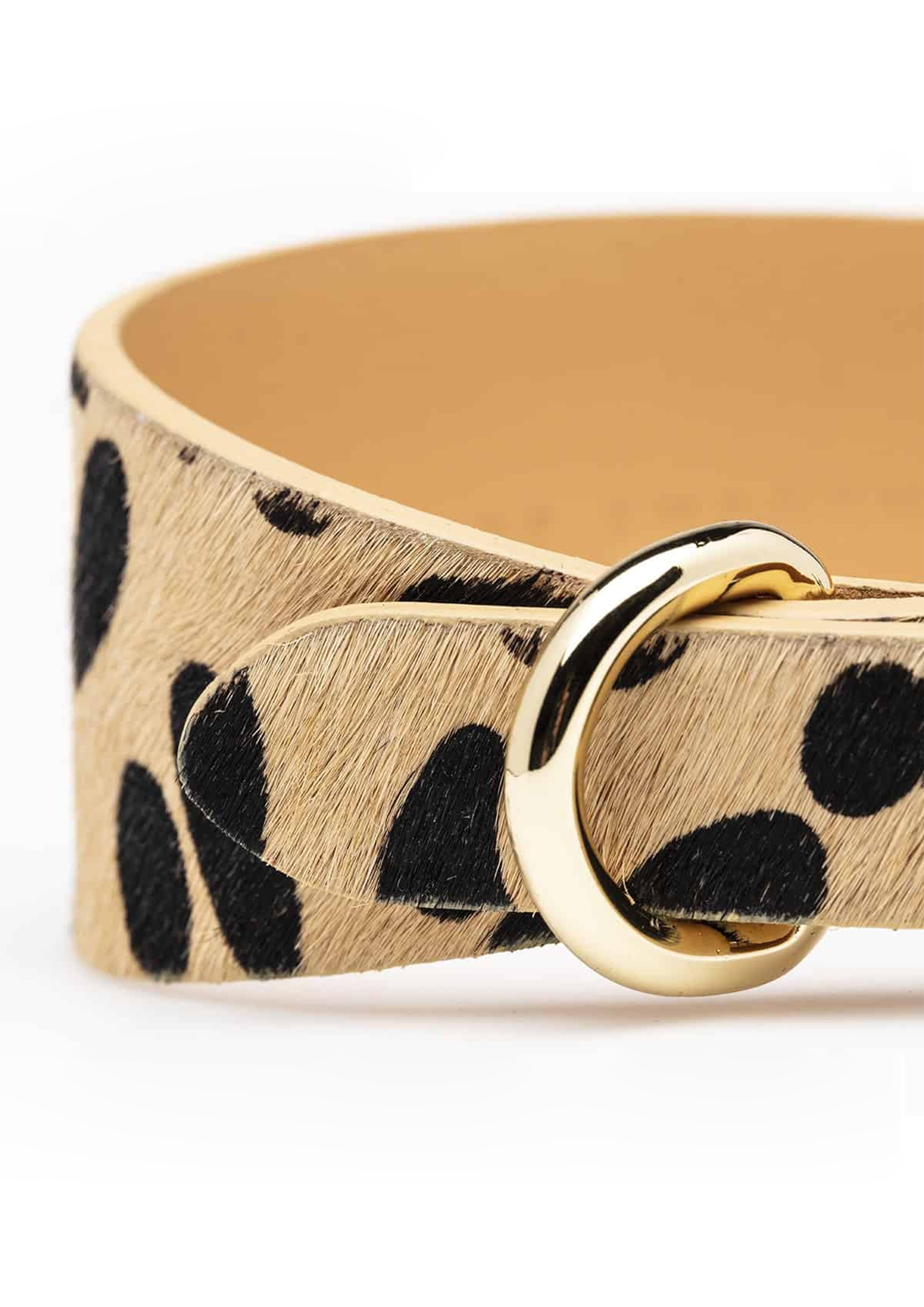 Leopard Wide Leather Collar