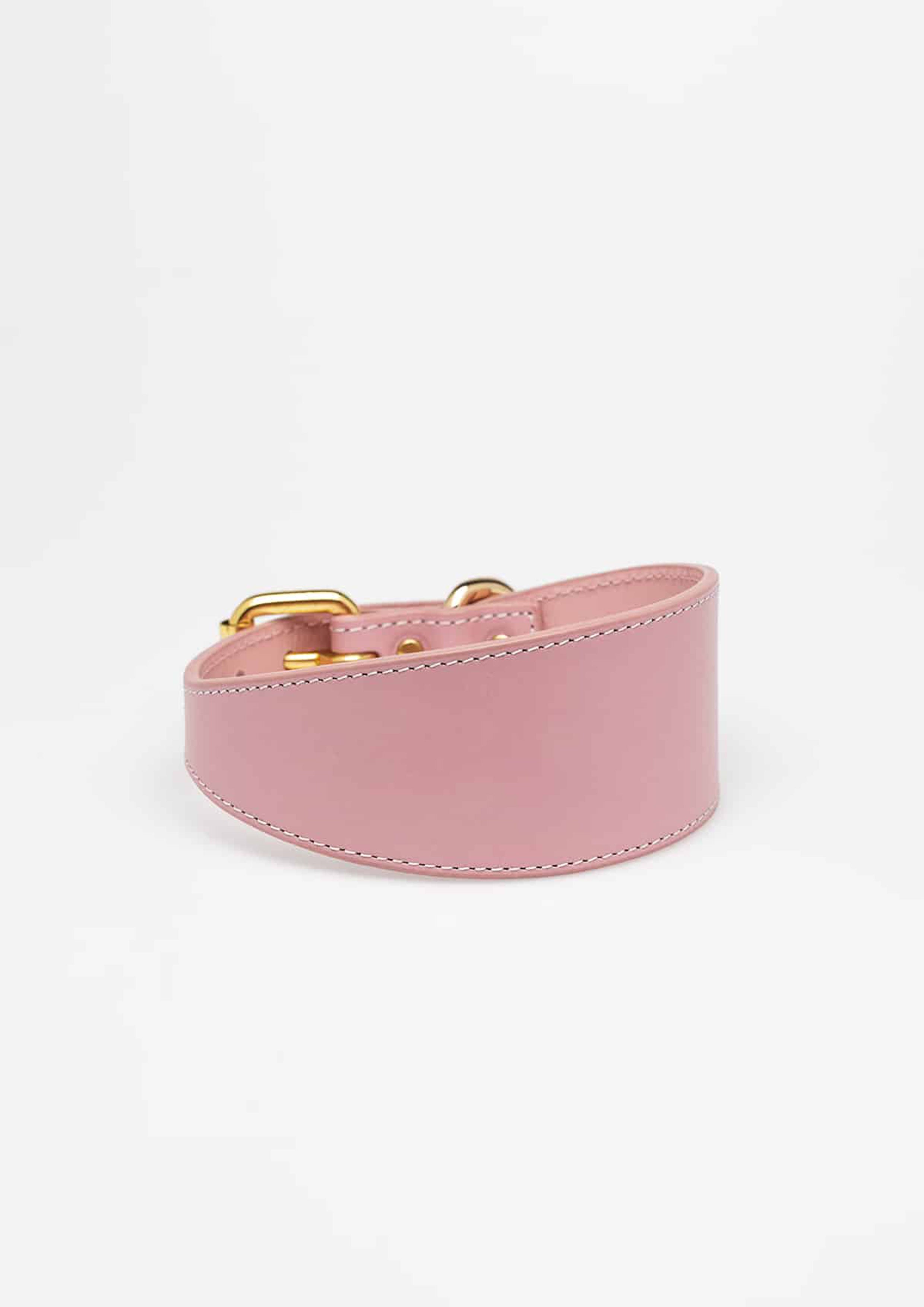Pink Wide Leather Collar