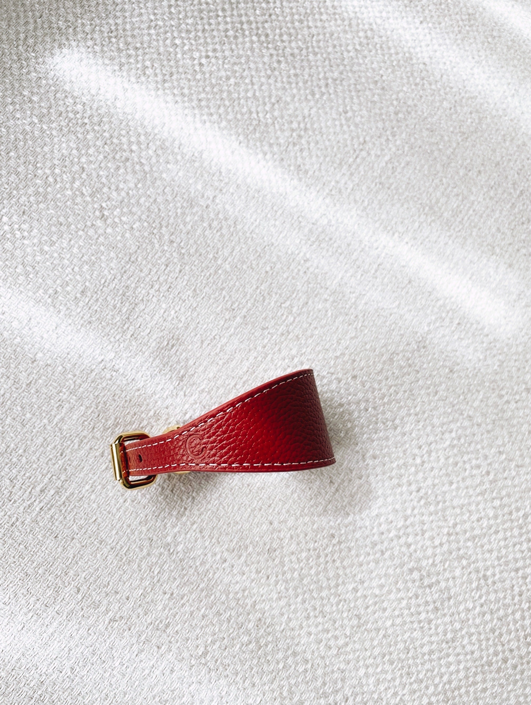 Red Thin Leather Collar