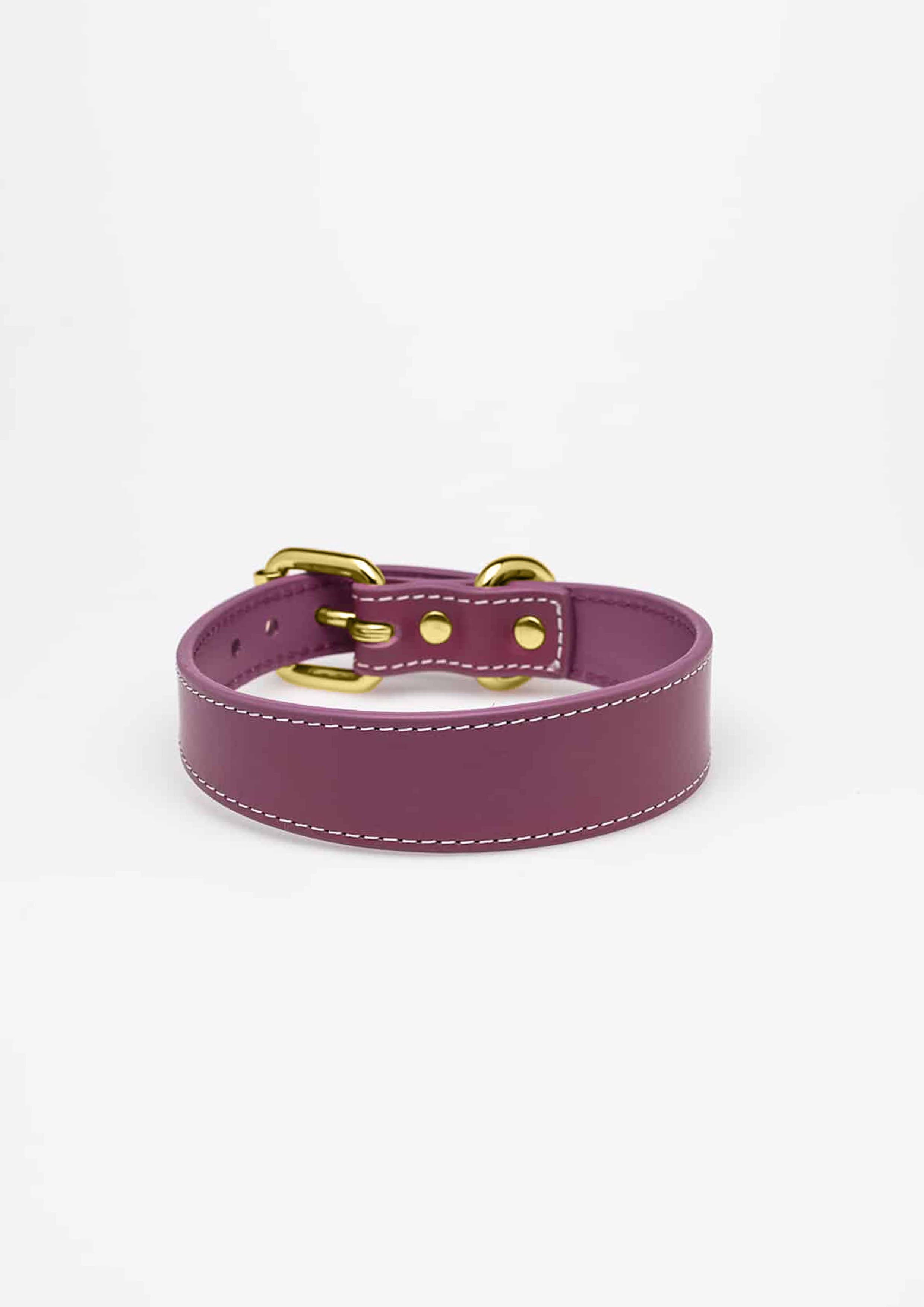 Purple Thin Leather Collar