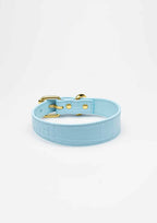 Baby Blue Croco Thin Leather Collar