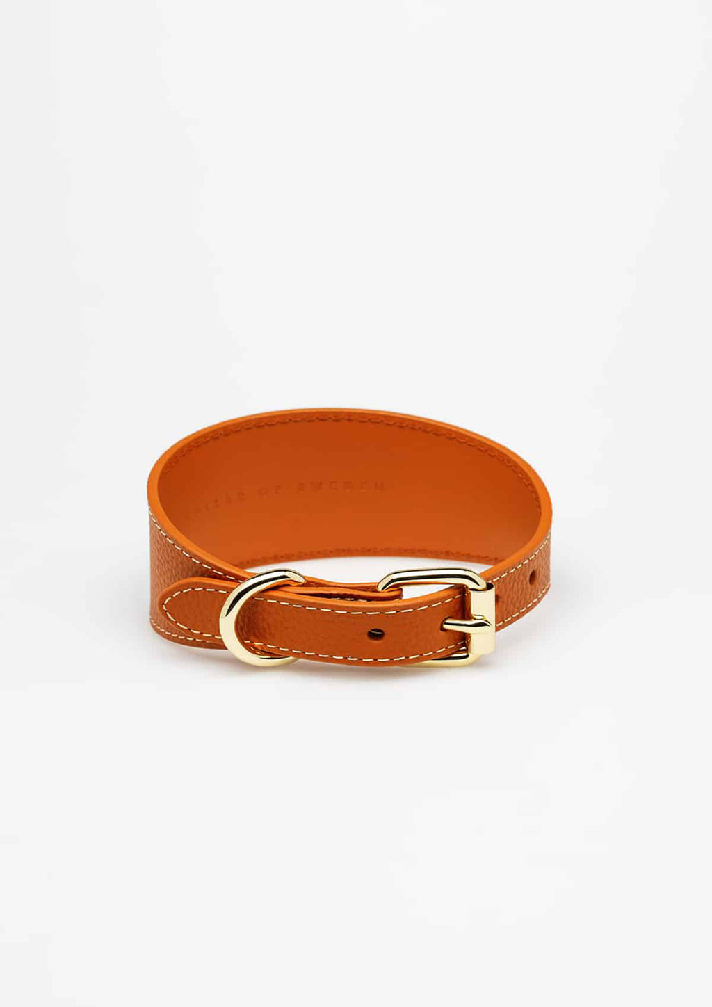 Cognac Wide Leather Collar