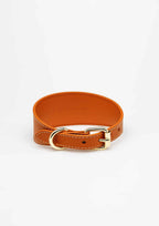 Cognac Wide Leather Collar