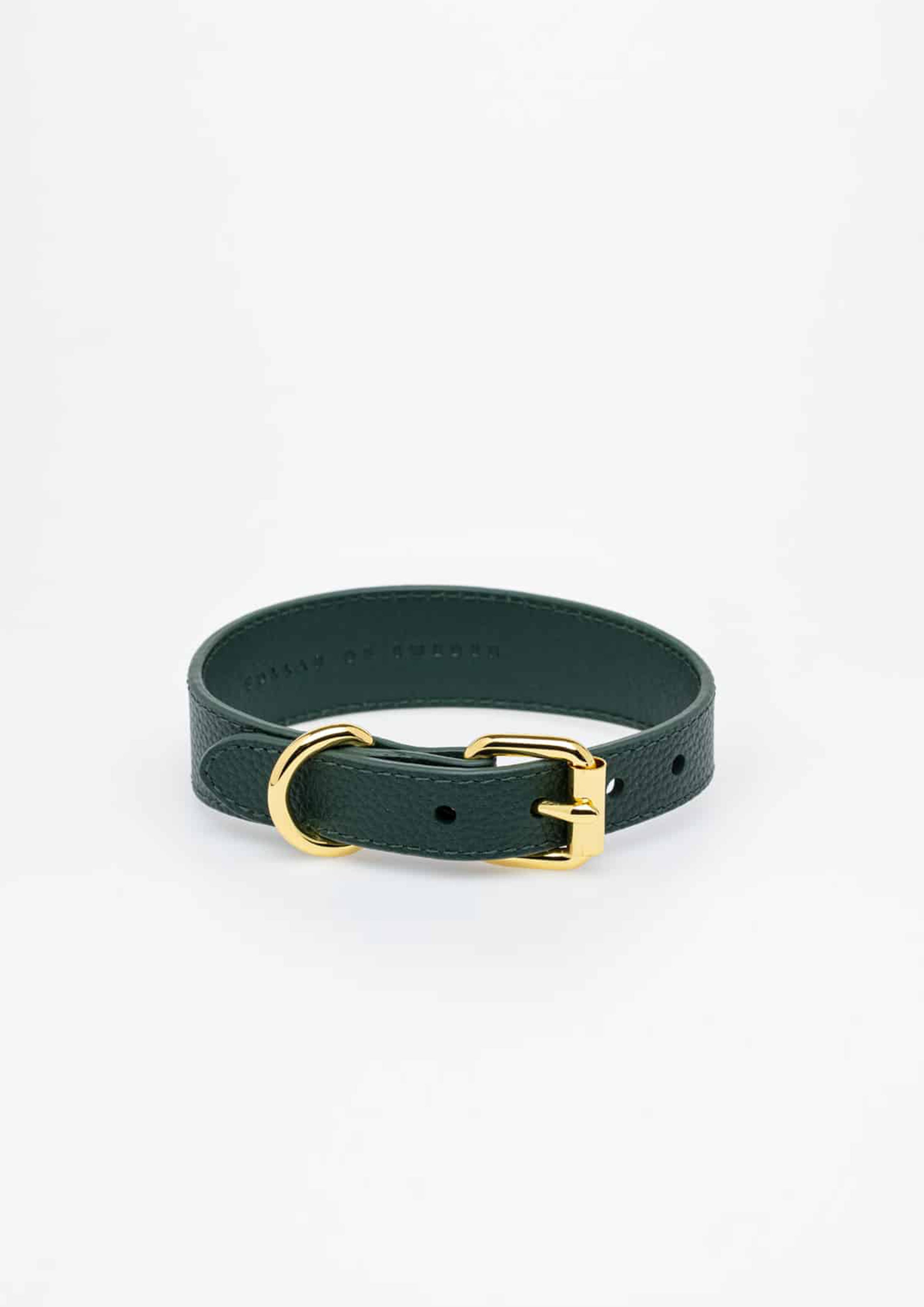 Dark Green Thin Leather Collar