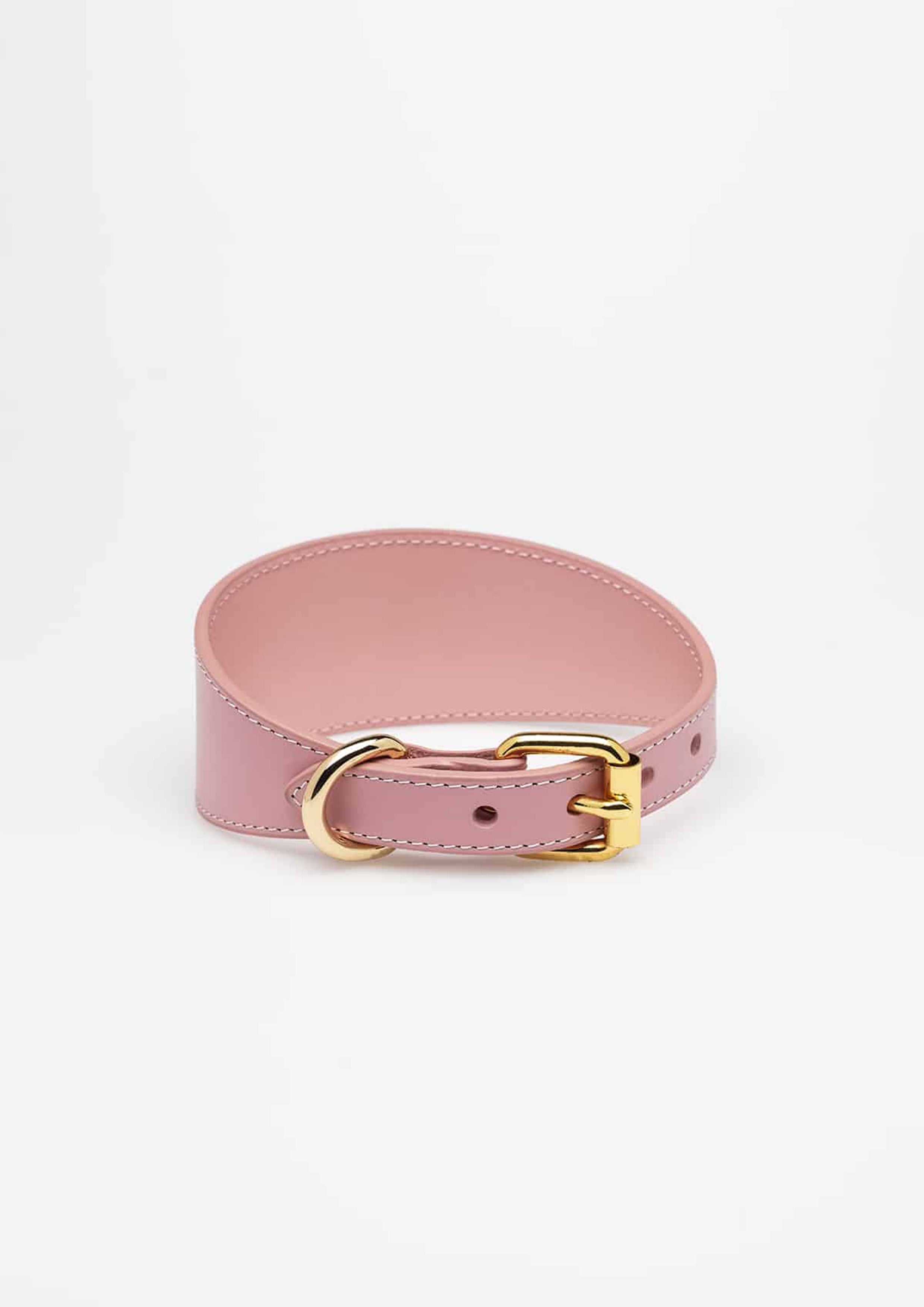 Pink Wide Leather Collar