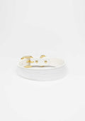 White Croco Thin Leather Collar