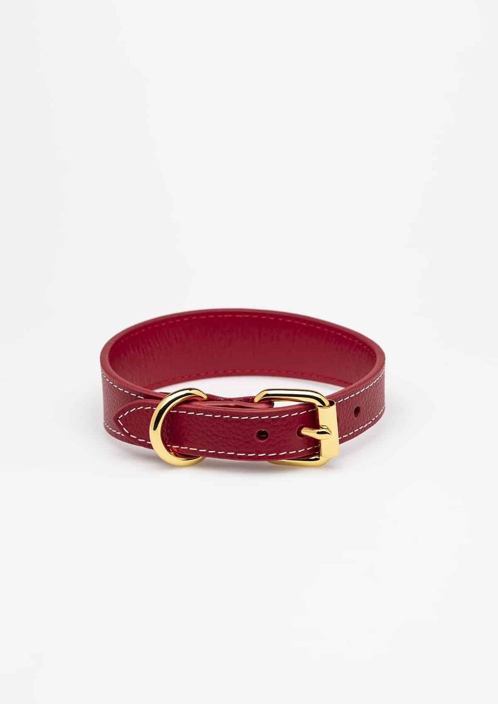 Red Thin Leather Collar