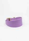 Violet Croco Wide Leather Collar