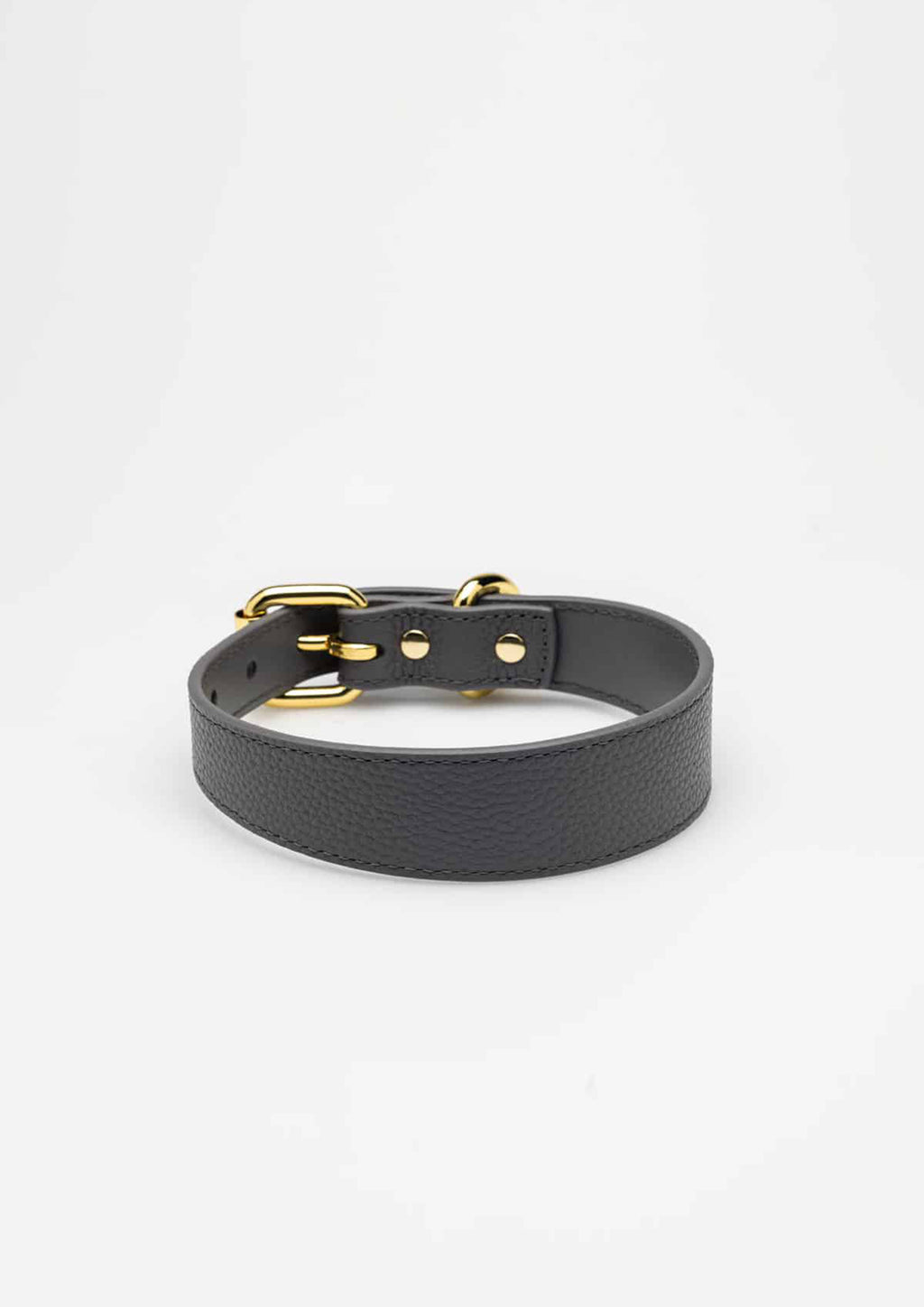 Dark Grey Thin Leather Collar