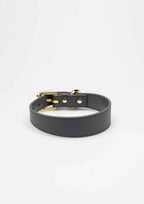 Dark Grey Thin Leather Collar