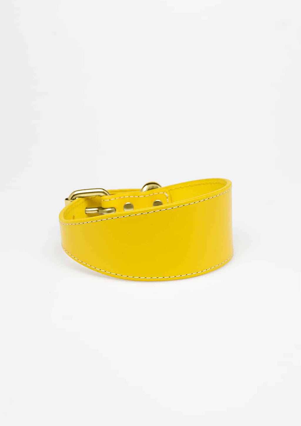 Yellow Wide Leather Collar