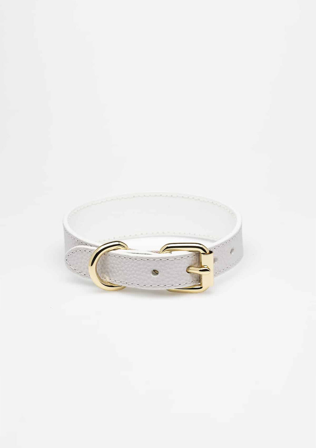 White Thin Leather Collar