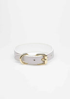White Thin Leather Collar
