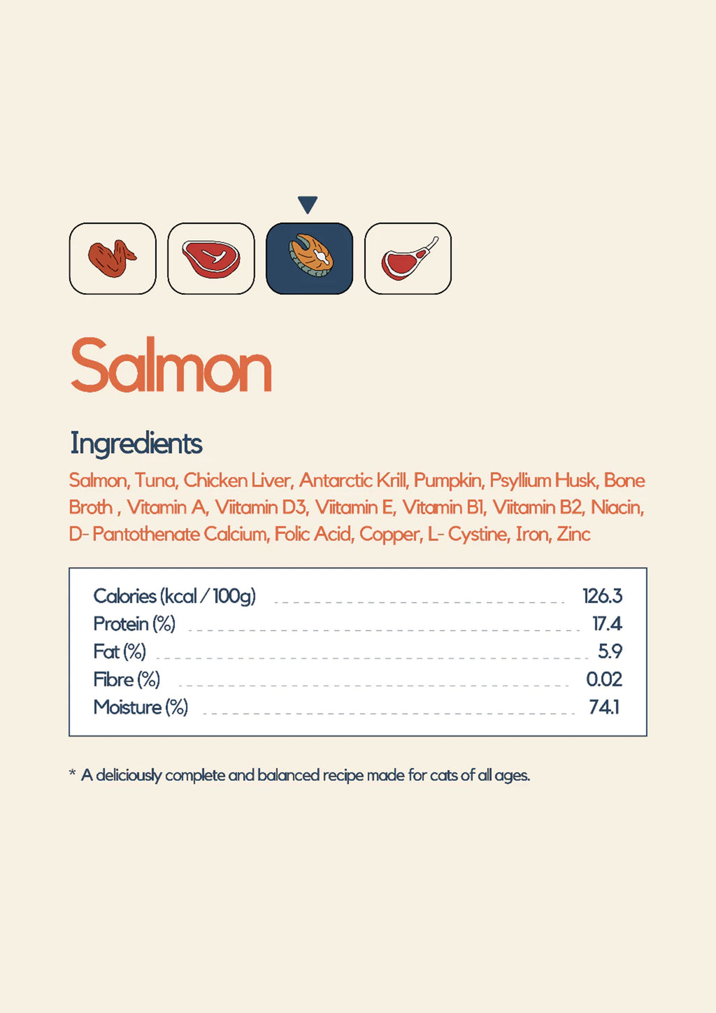 Salt-free Wet Food (Salmon)