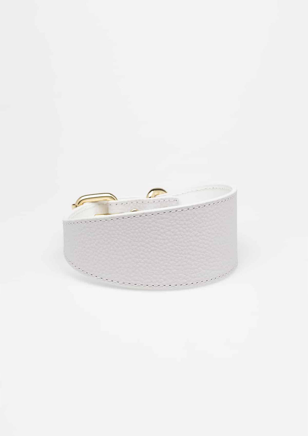 White Wide Leather Collar