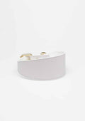 White Wide Leather Collar