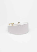 White Wide Leather Collar