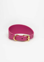 Hot Pink Wide Leather Collar