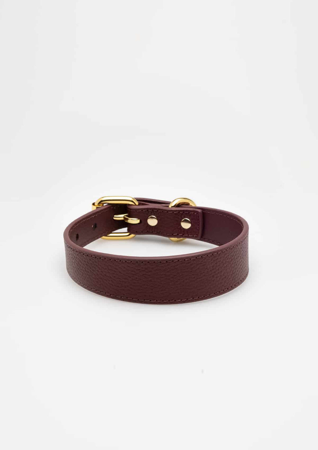 Burgundy Thin Leather Collar