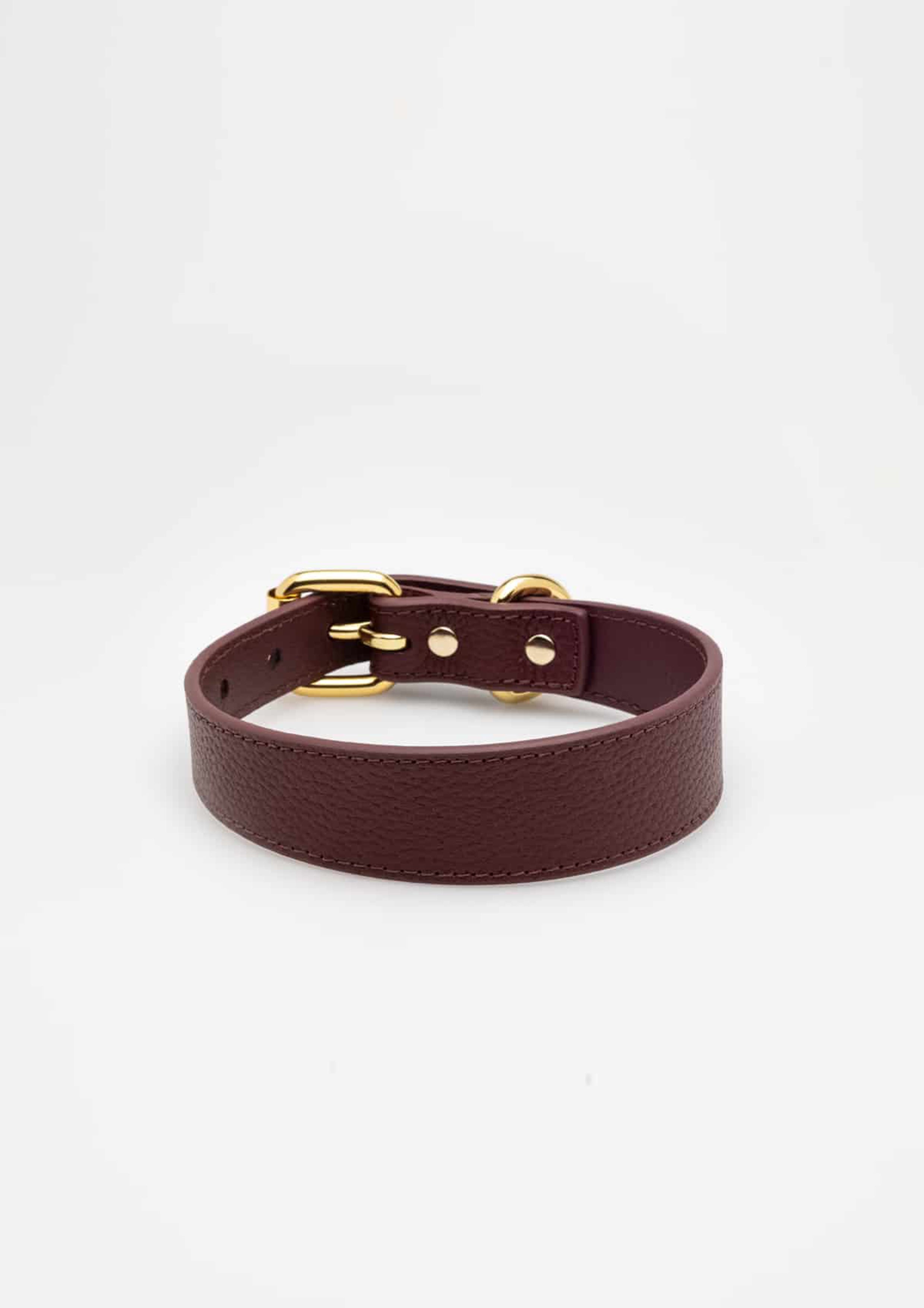 Burgundy Thin Leather Collar