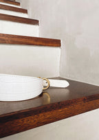 White Croco Wide Leather Collar