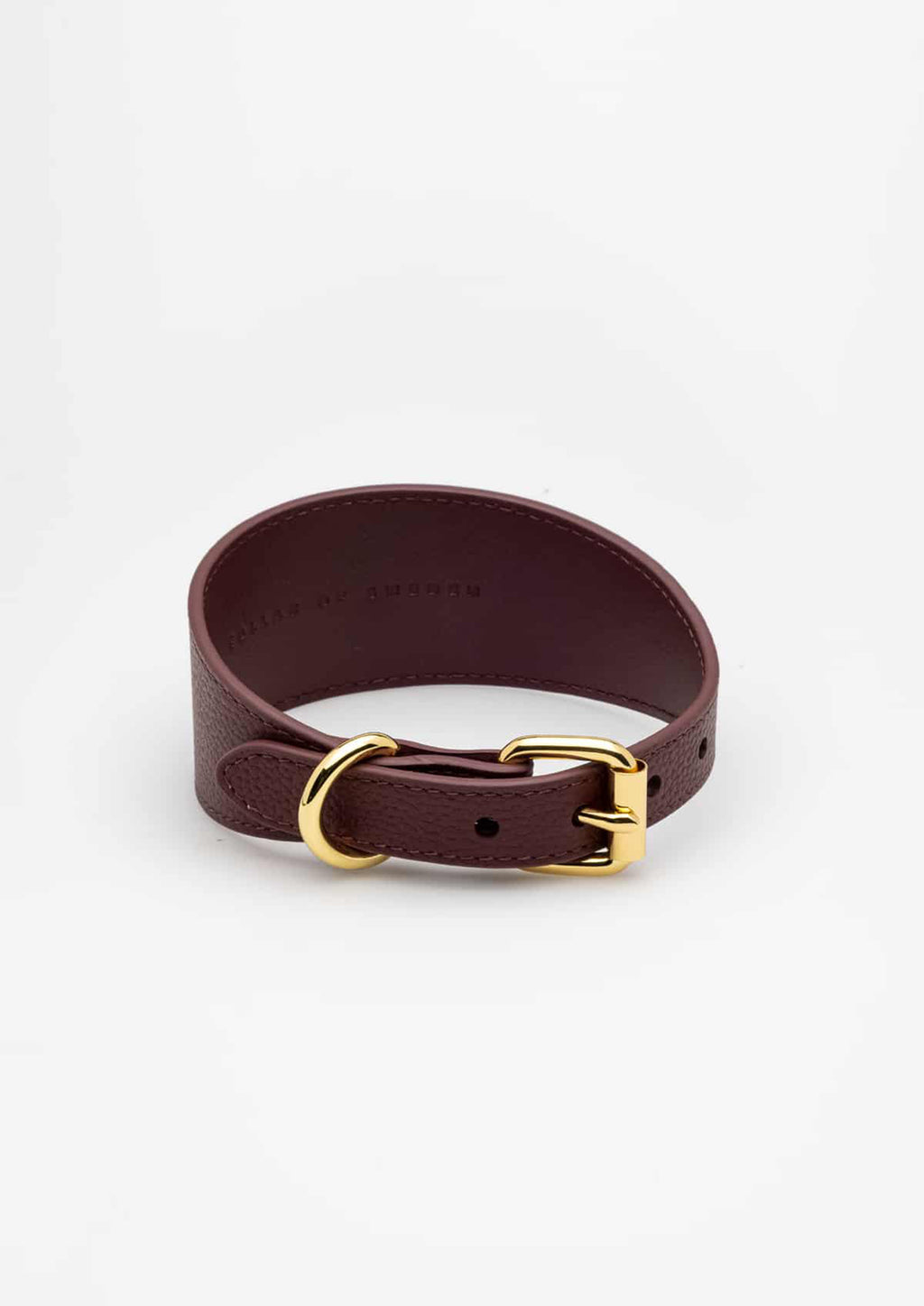 Burgundy Wide Leather Collar