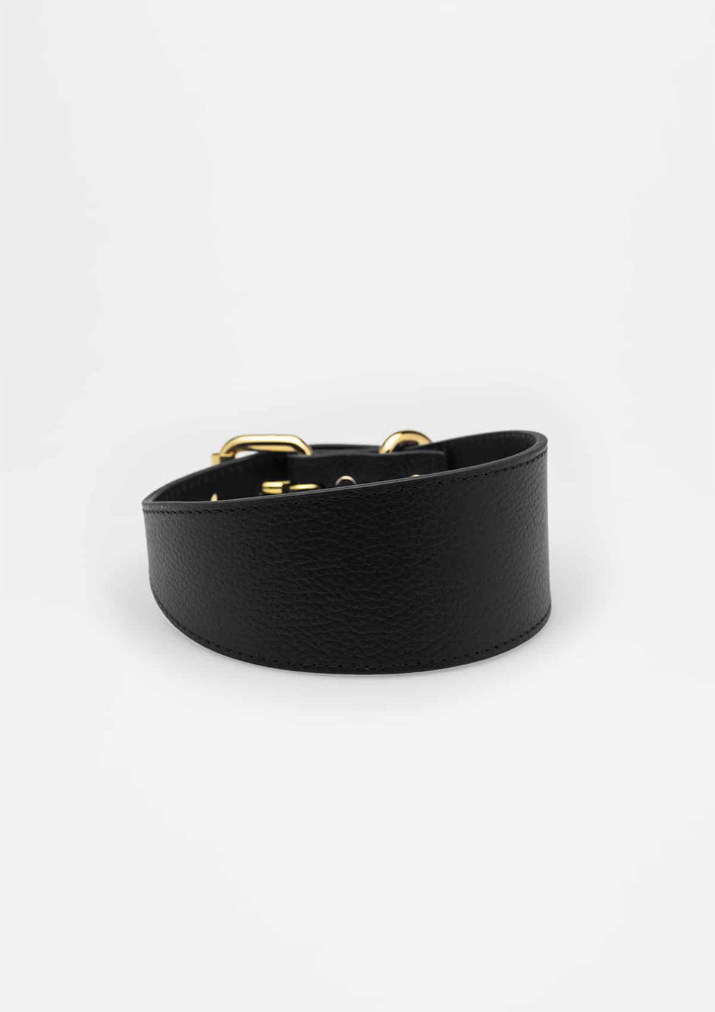 Black Wide Leather Collar