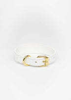 White Croco Thin Leather Collar