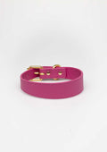 Hot Pink Thin Leather Collar