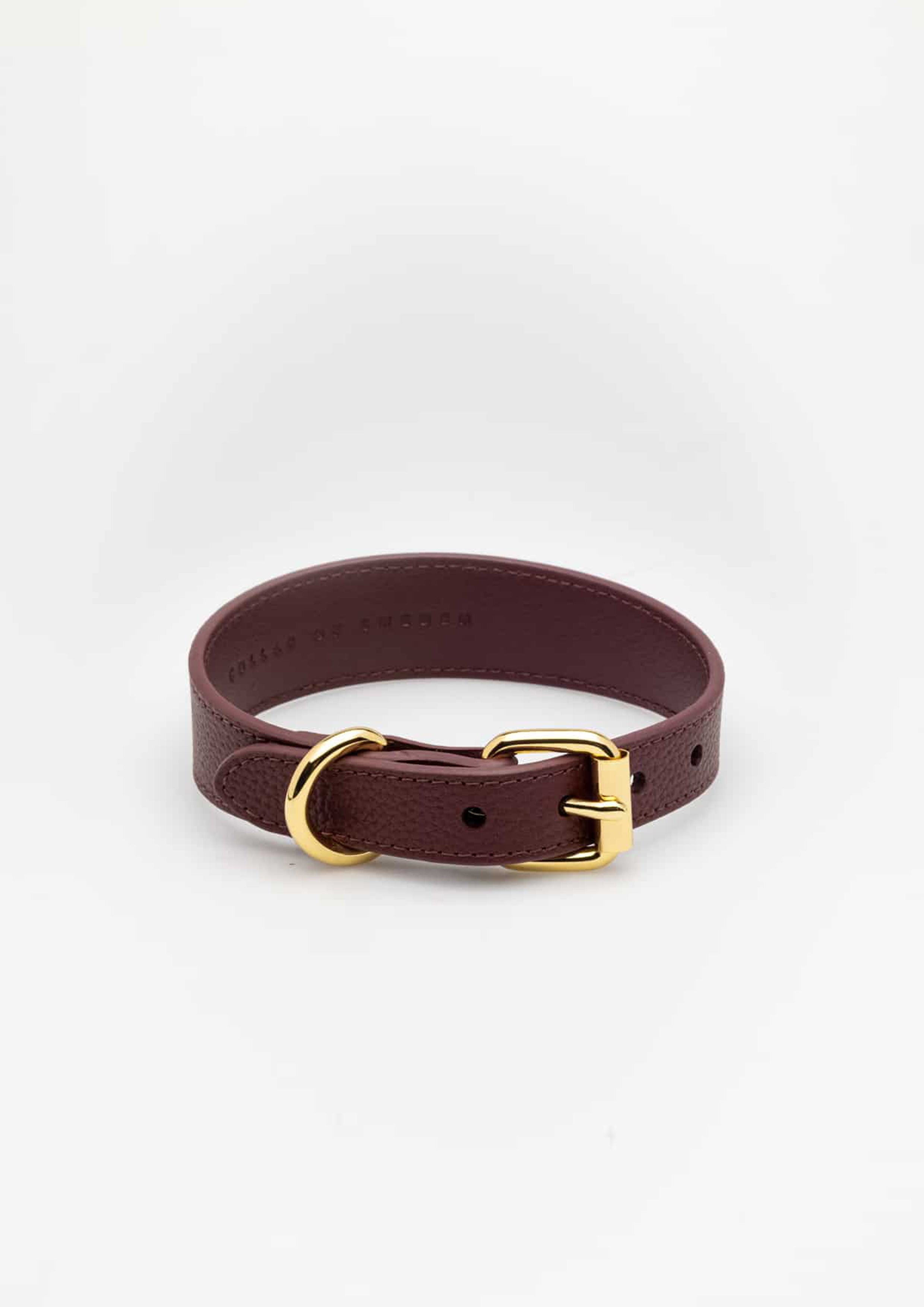 Burgundy Thin Leather Collar