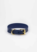 Dark Blue Thin Leather Collar