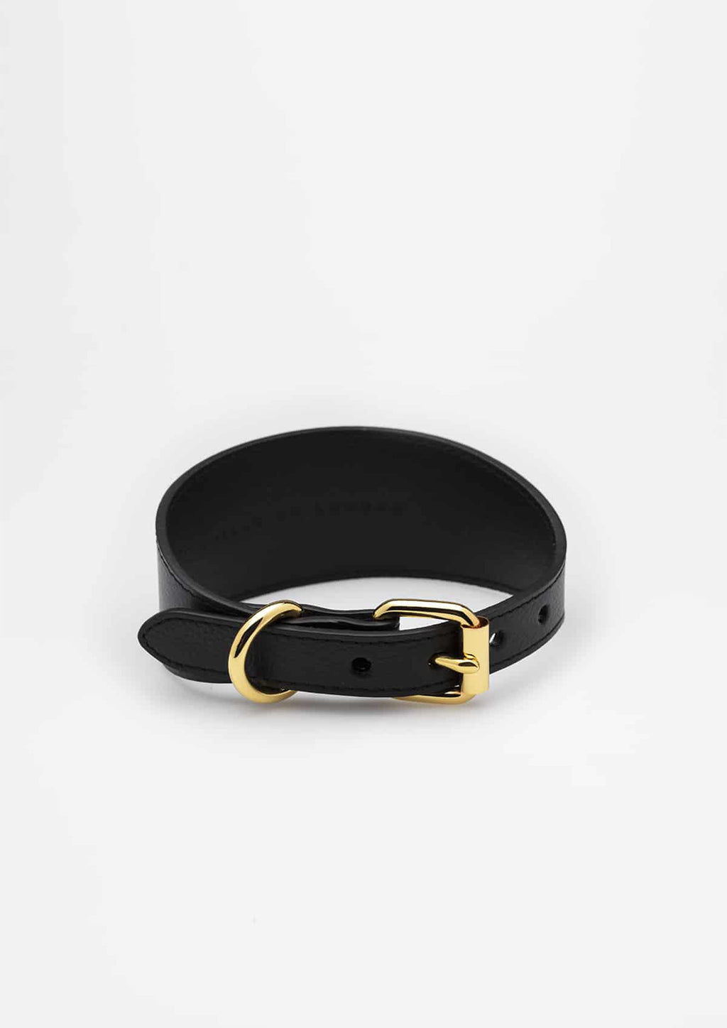 Black Thin Leather Collar