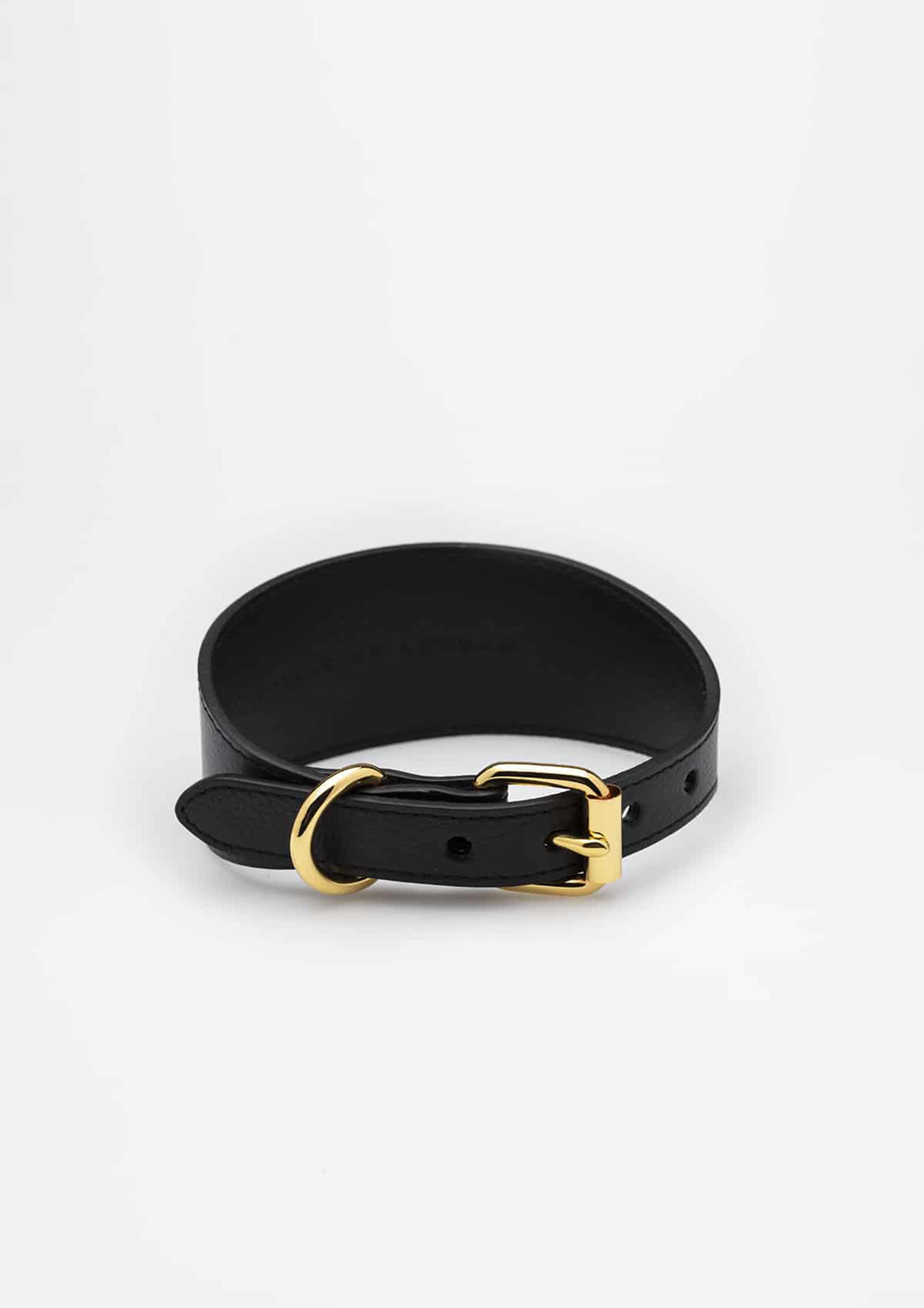 Black Thin Leather Collar
