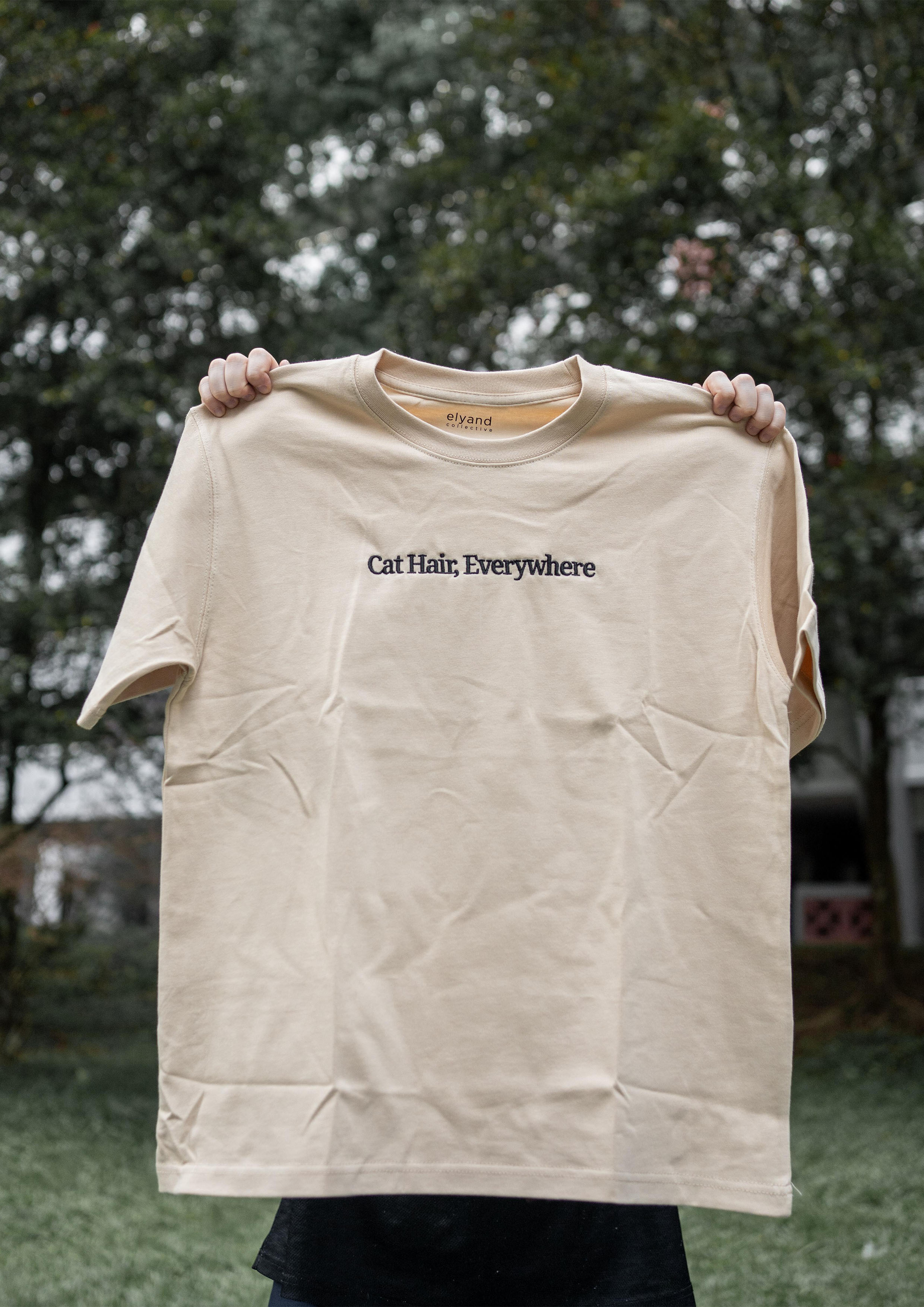 Cat Hair, Everywhere Tee (Beige)