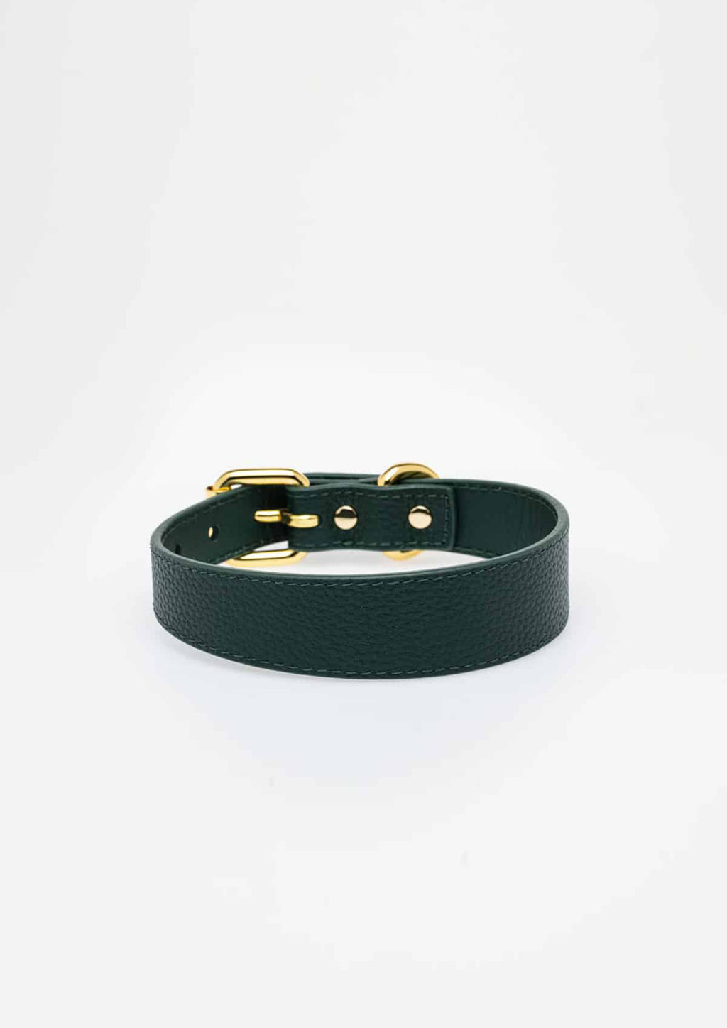 Dark Green Thin Leather Collar